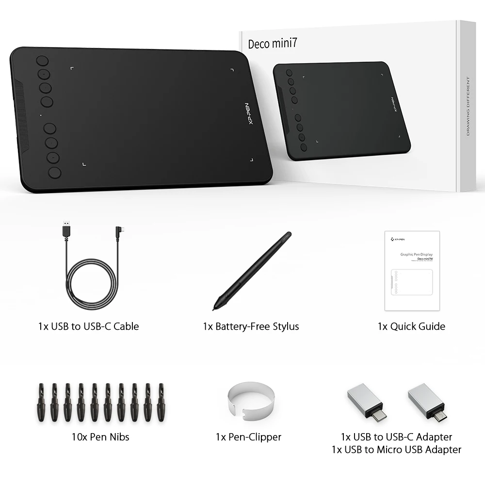 
Профессиональный графический планшет XP Pen Deco mini7, цифровой планшет для рисования 