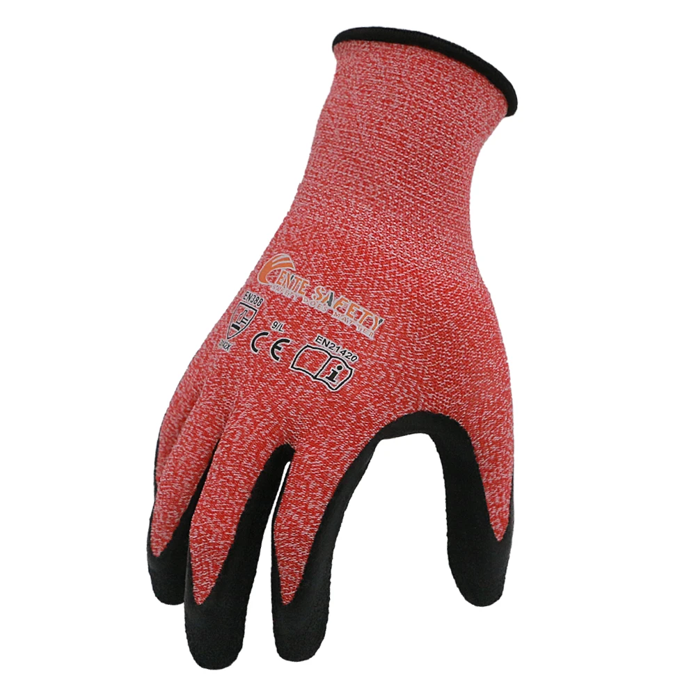 ENTE SAFETY Anti-Slip Gloves XL Size Palm Waterproof Protective Polyester Spandex Latex Hand Garden Non-slip General Work Gloves