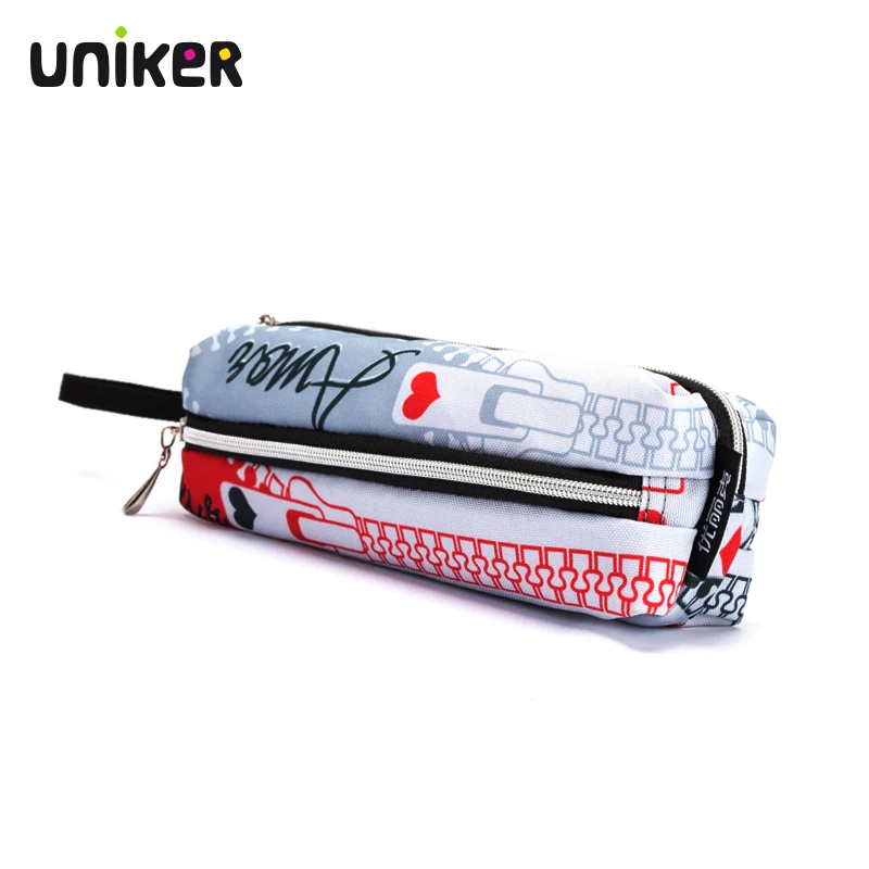 UNIKER 3 Layers Stationery Pouch Pencil Case With Pocket