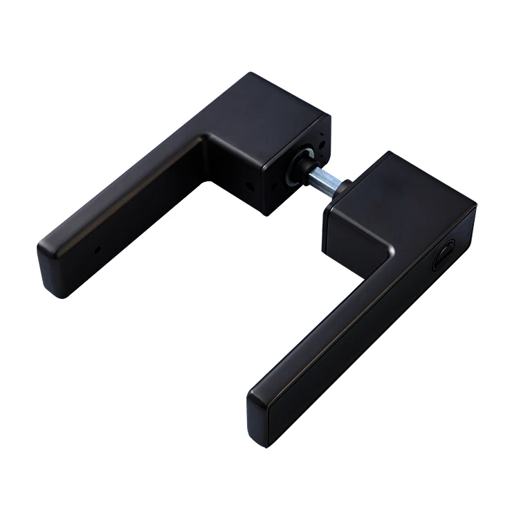 Matt Black Italian Silent Ecological Door Lock Handle Minimalist Privacy Magnetic Door Handle Lock for Wooden Doors