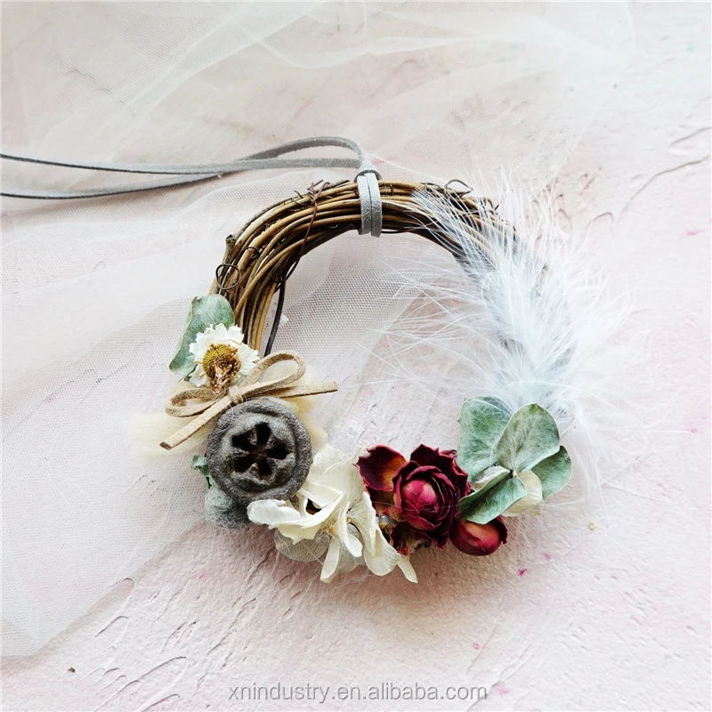 Wholesale DIY Material Package Small Dried Garland Flowers Wreaths Garland Grapevine Christmas Wreaths
