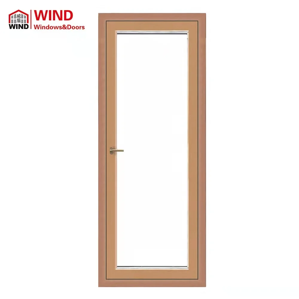New design  french style Aluminum wood out swing   water proof  exterior patio doors