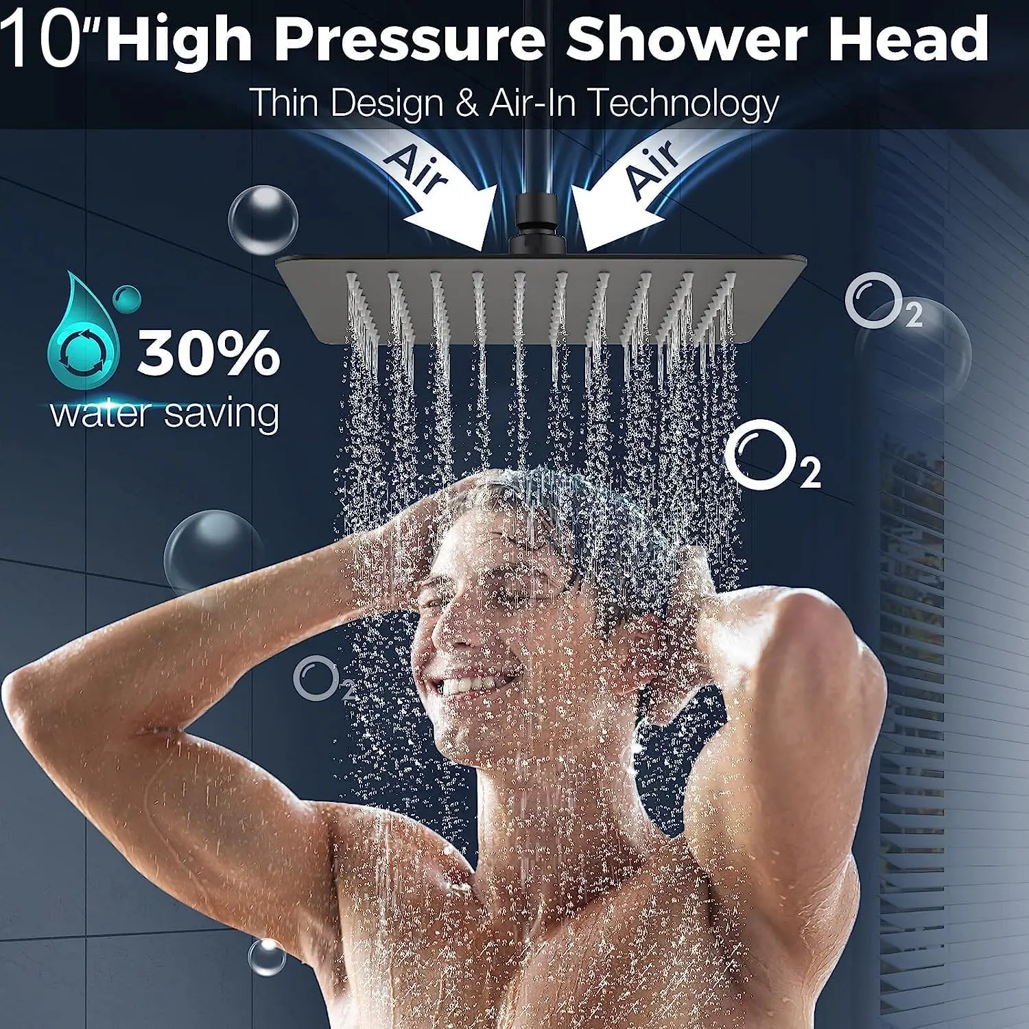 High Quality Matte Black Bathroom Bath Shower Mixer Faucet System Set Rainfall Shower Head Kit Good Quality Sanitary Ware Suite