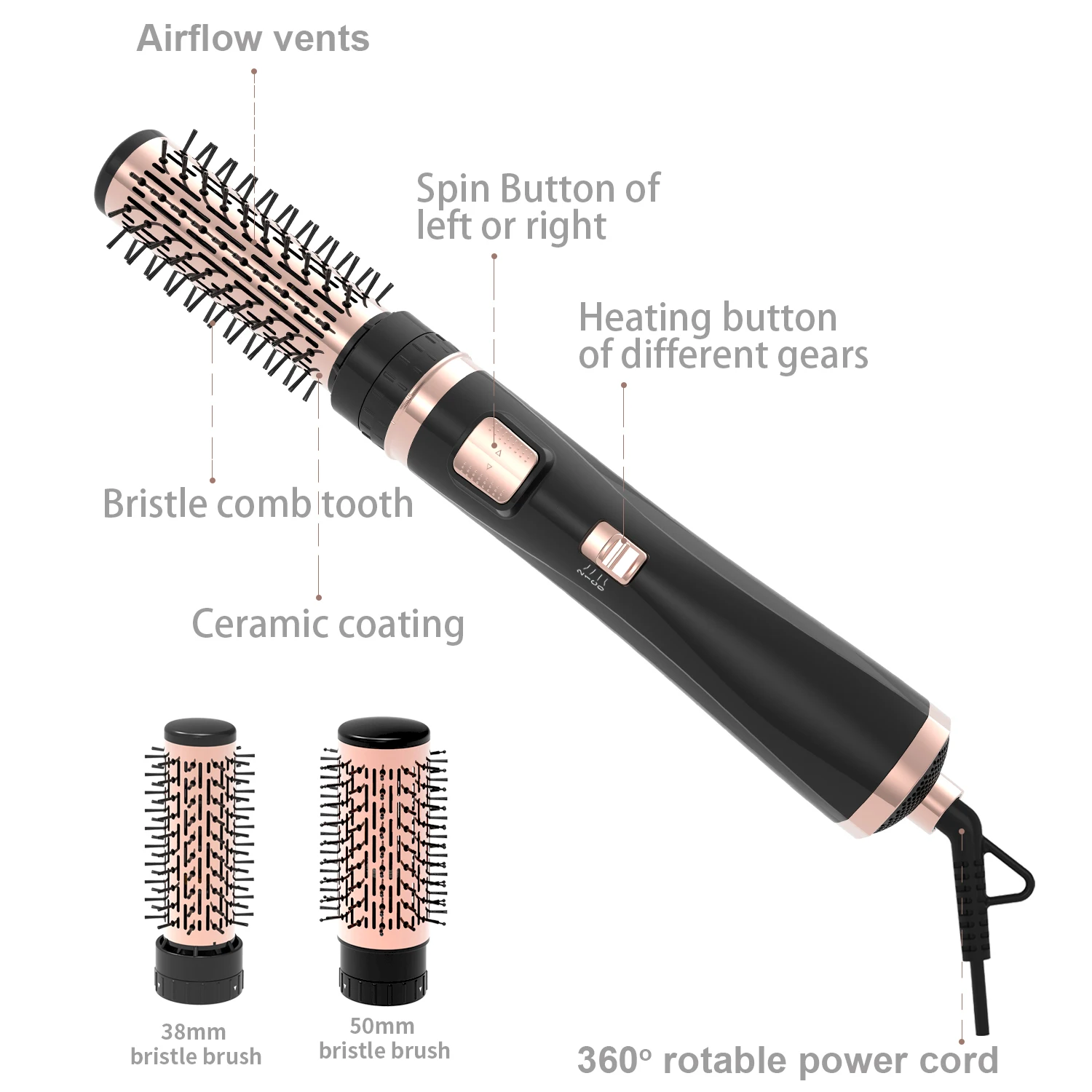 hot air comb hair dryer brush 3 in 1 hair dryer comb automatically rotates electric straighten brush