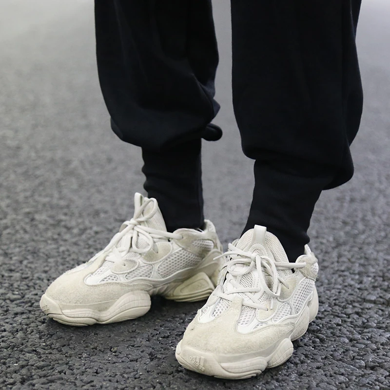 Dark Ro-Style European And American-Style High Street Loose-Fit Terry Cloth Ribbed Beam Leg Pants Ins-Drawstring-Style Casual Co