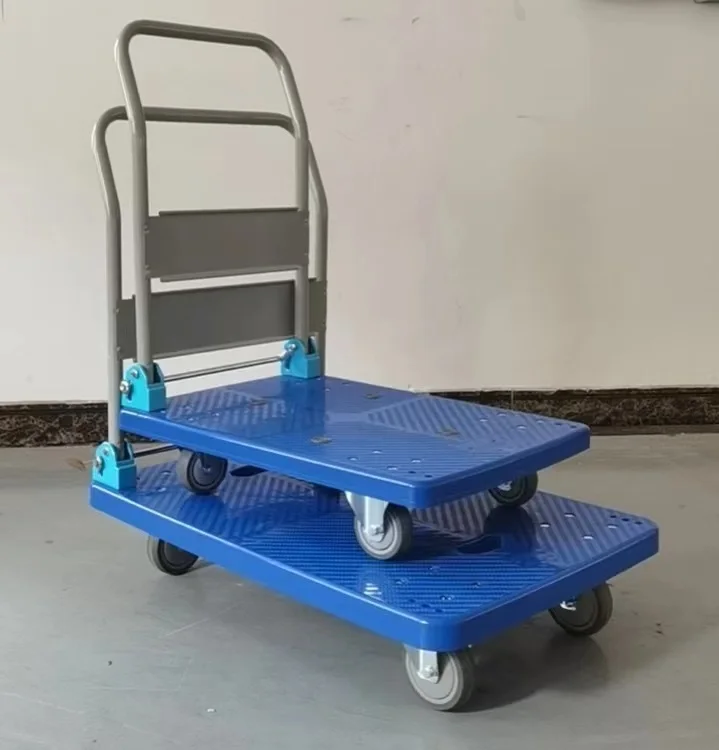 CMCL blue platform trolley 300kg industrial trolley hand carts trolleys