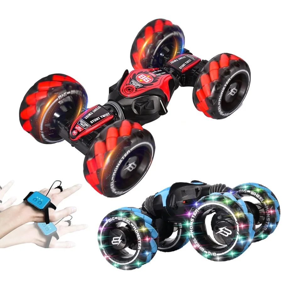 KSF  High Quality Double Side 4X4 RC Stunt Car Kids Radio Control Toys Hand Controlled Gesture RC Car With Music And Light