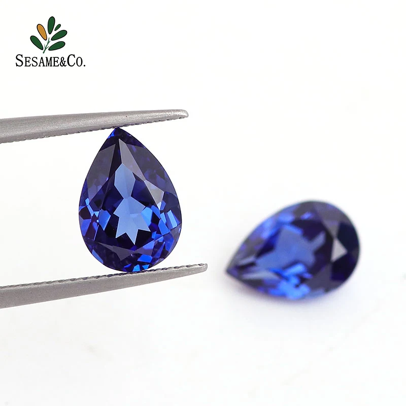 lab created sapphire gemstone 34#blue oval shape synthetic sapphire