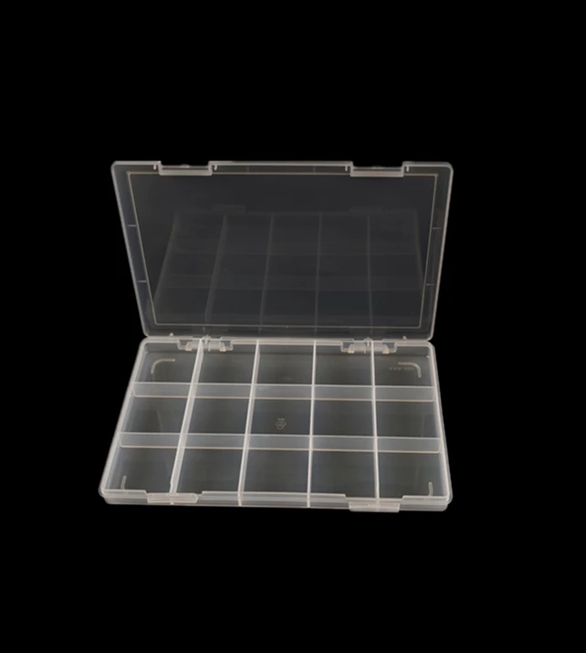 15 Slots Transparent Plastic Jewelry Organizer Box Compartment Storage Container for Bead Rings Jewelry Display Organizer