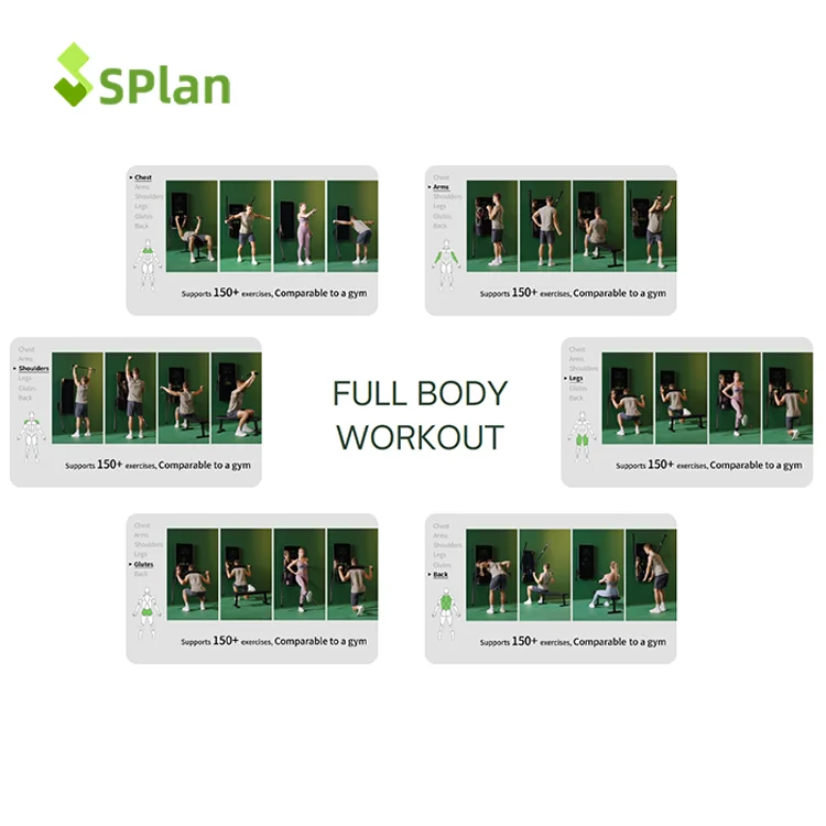 SPlan boxing arcade calisthenics equipment adjustable Weight range 100kg rack lat pulldown push up hack squat machines