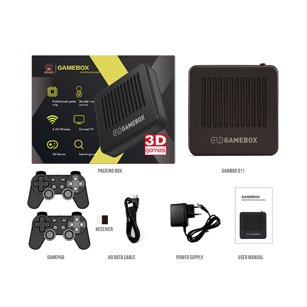 portable Game Box Android 9.0 Video Console Double Wireless Controller 4K HD Game box 256GB Retro TV Game BOX for PSP PS1