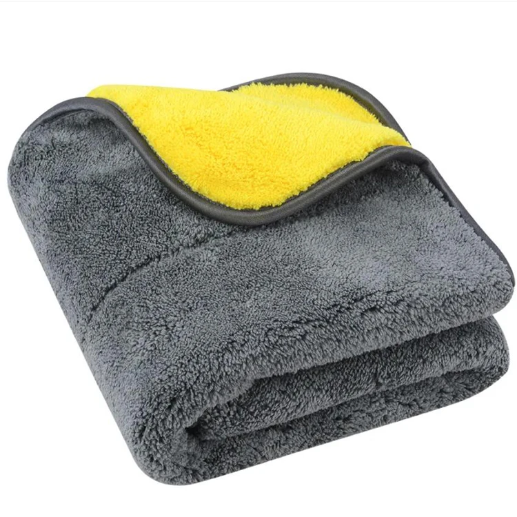 Tangju 1000 gsm Deluxe Dual Layer Absorbent Plush Car Wash Microfiber Towel Car Cleaning Drying