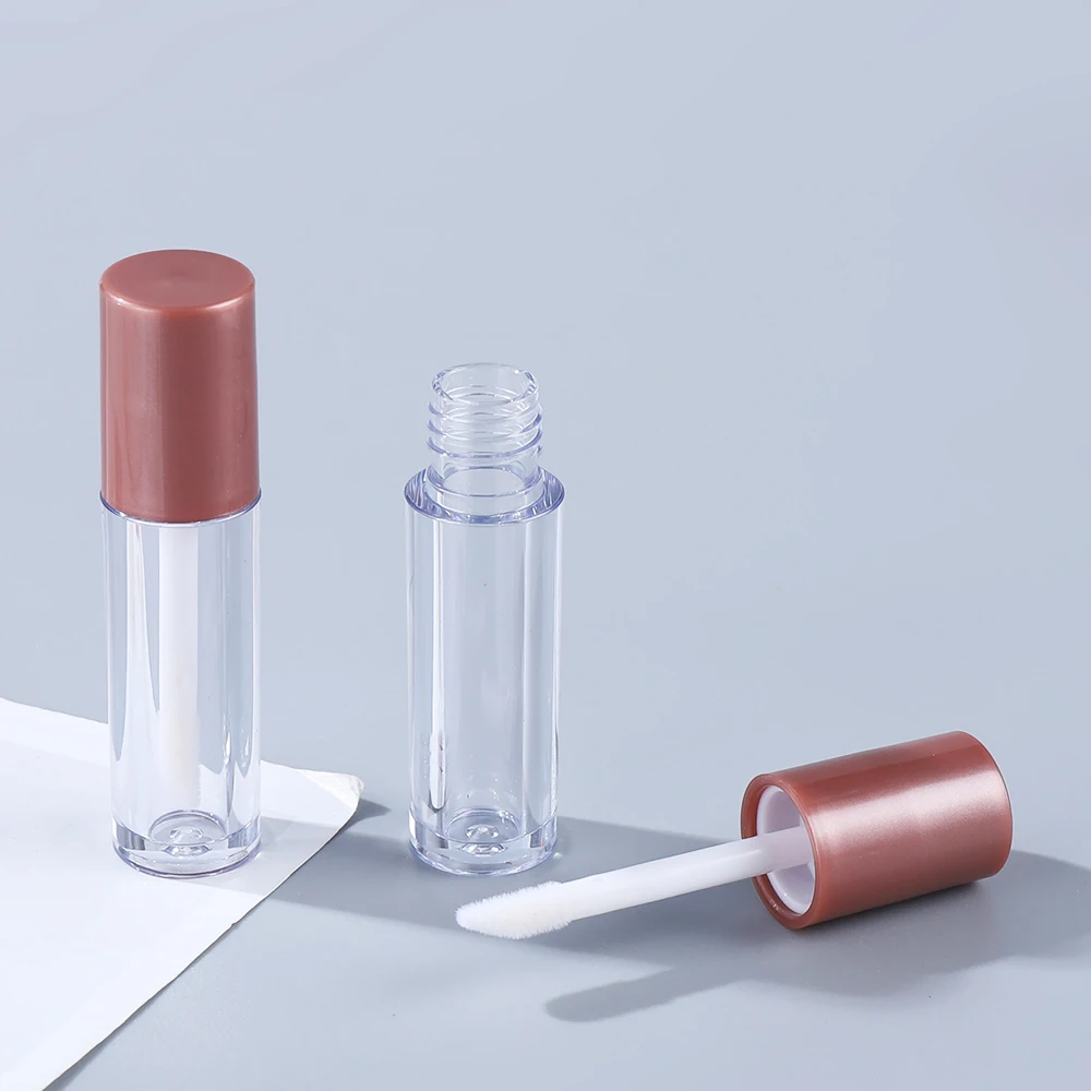 2ml Mini Cute Empty Round Lipgloss Tube Brown Lip Gloss Tubes