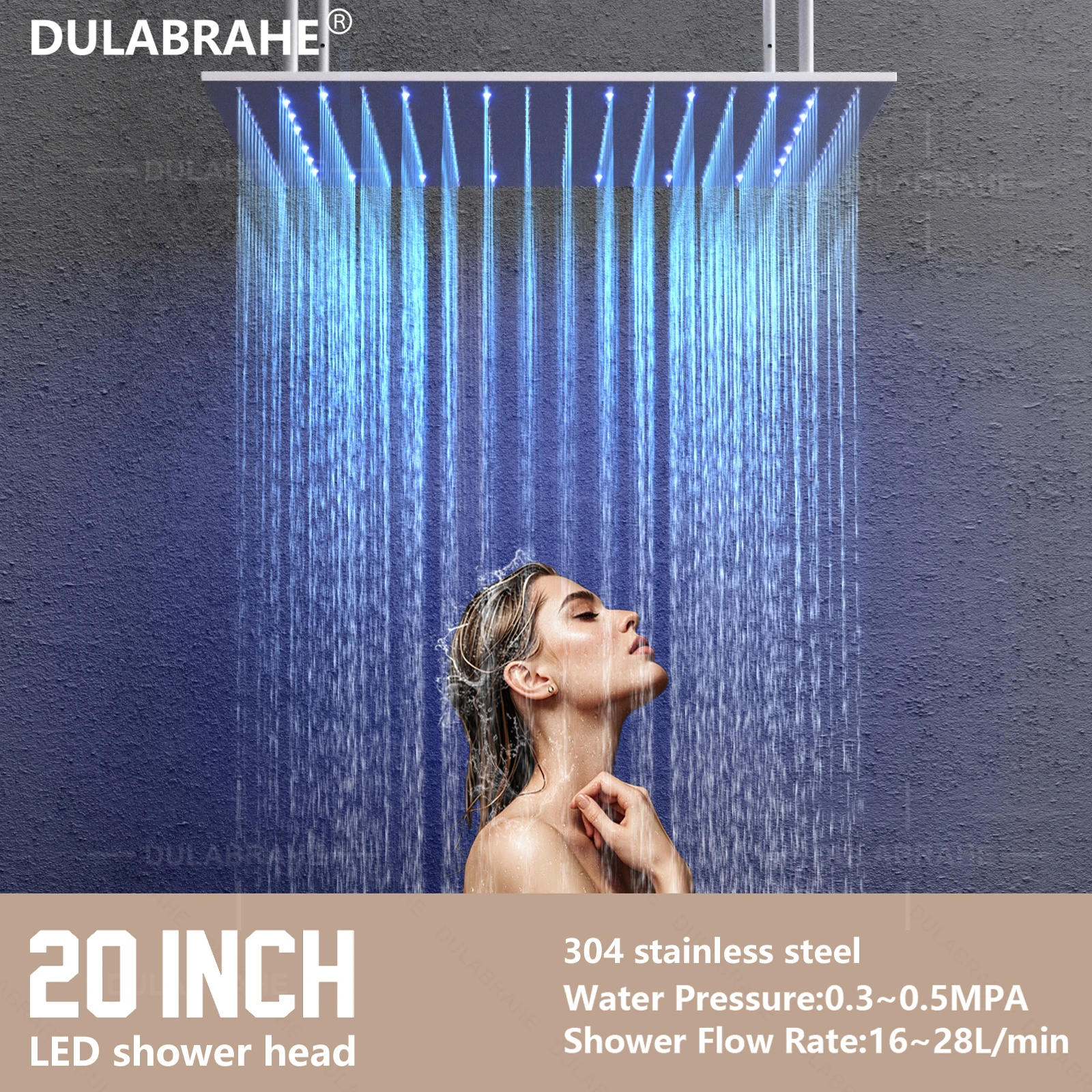 Modern Shower System Household 20inch LED Shower Head Bathroom Thermostatic Digital Display Shower Faucet Set
