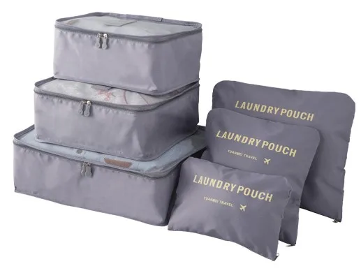 Low Moq Fashion 6 Pcs Compression Luggage Organizers Travel Bag Personal Packing Cubes Wholesale Organizer