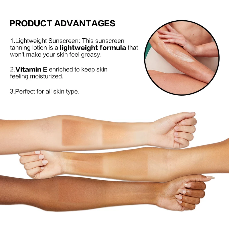 Manufacturer High Effect Sun Protect Fake Tanner Instant Dark Self-tanning OEM ODM Tanning Lotion With Spf