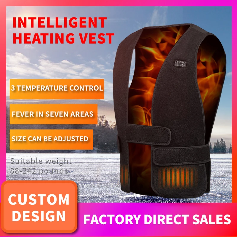 Winter Women Men USB Charging Intelligent Heating Mens Vests Keep Warm Plus Jackets Wholesale Far Infrared Outdoor COLLARLESS