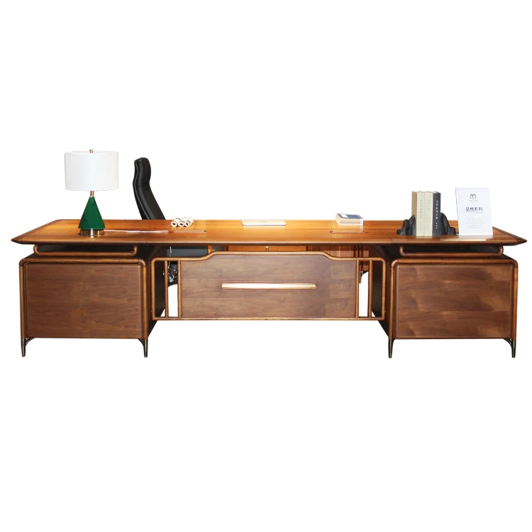 Ceo High End Modern Furniture Wooden L-shaped Office Computer Table Mdf Luxury Boss Desk Chinese Classic President Desk I-shapd