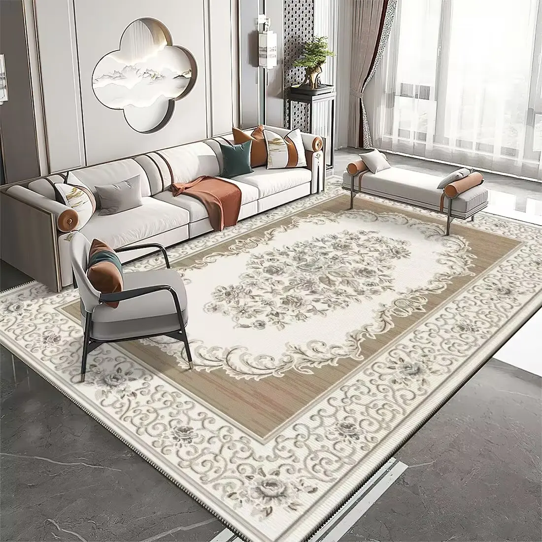 Modern style absorbent non-slip widening and thickening custom luxury living room sofa coffee table bedroom bed floor mat