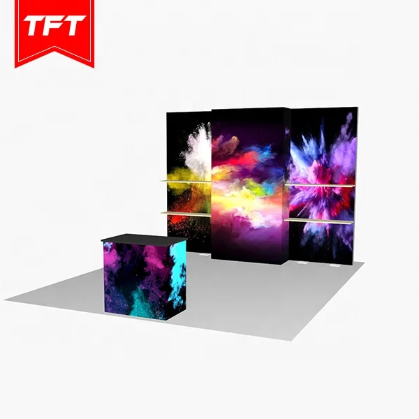 Китайский поставщик бескаркасная растягивающаяся ткань 3 м x выставочные стенды и стойки для светодиодного освещения