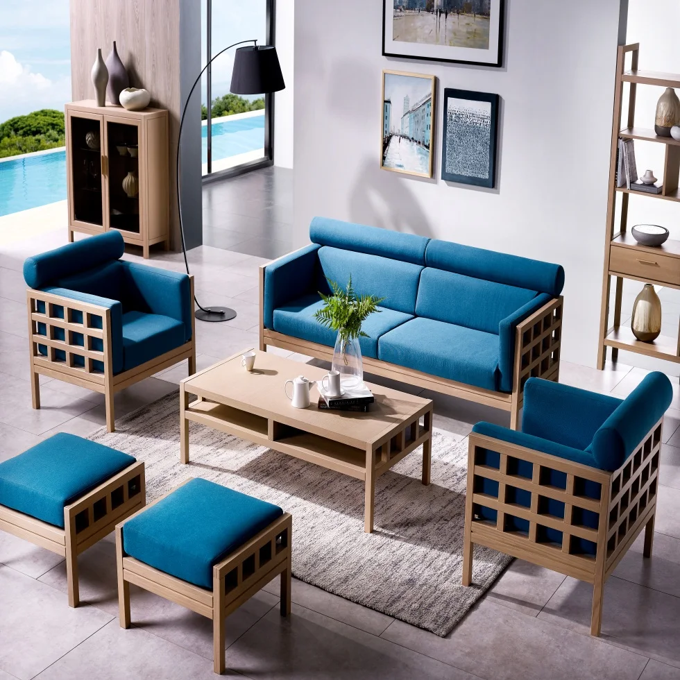 Custom OEM one two three seat wooden furniture modern home living room luxury High-end hotel universal designer elegant sofa set