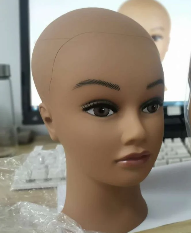 Wig stand tripod mannequin head realistic female mannequin head for display