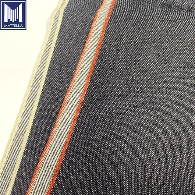High quality vintage black or indigo 13 oz japan selvedge denim fabric 100% cotton with different line for jeans