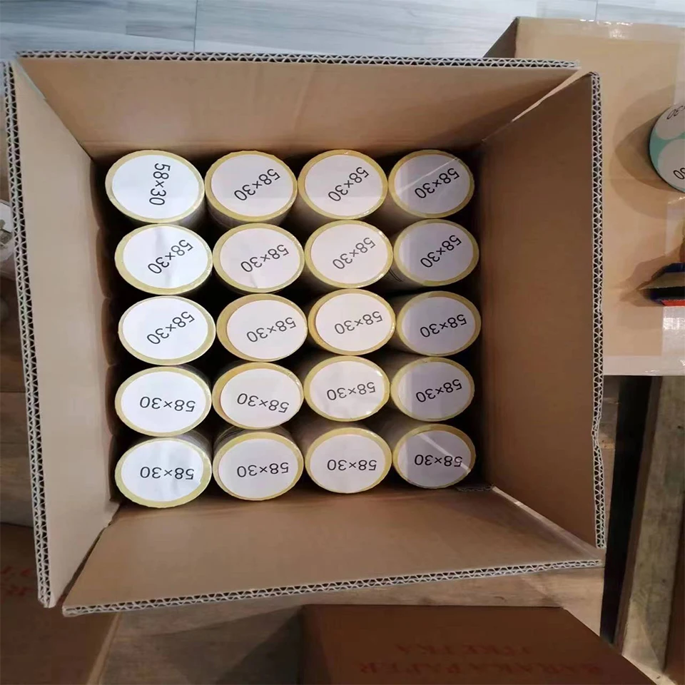 Free Sample Thermal Label 58x40mm Supermarket Scale Label Thermal Barcode Labels for Store Wholesale Sticker
