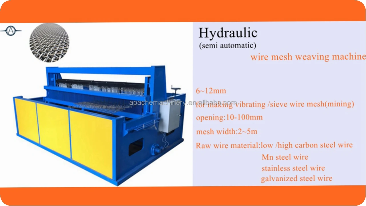APACHE 0.5-2.5 1.5~5 2-6   6-12mm FULL AUTOMATIC crimped wire mesh machine equipment