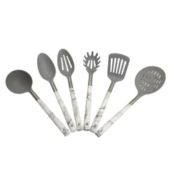 Набор кухонной утвари из 6 предметов с деревянной ручкой, набор для приготовления пищи, набор термостойких нейлоновых принадлежностей