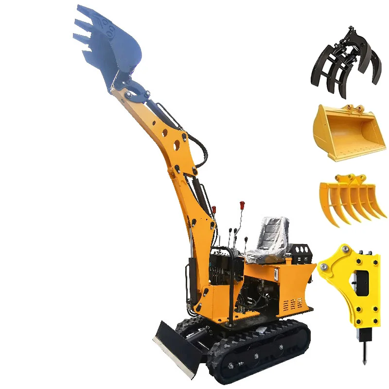 AUM Small Digger Machine 1t Bagger Mini Crawler Excavator Pelle Excavadora Mini Bagger CE Certified