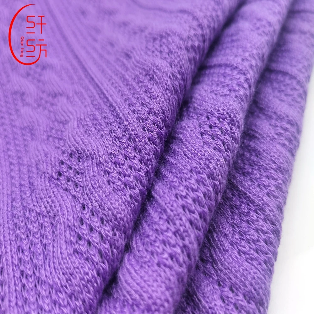 Custom order  polyester spandex  jacquard elastic stretch knitting fabric for sweater