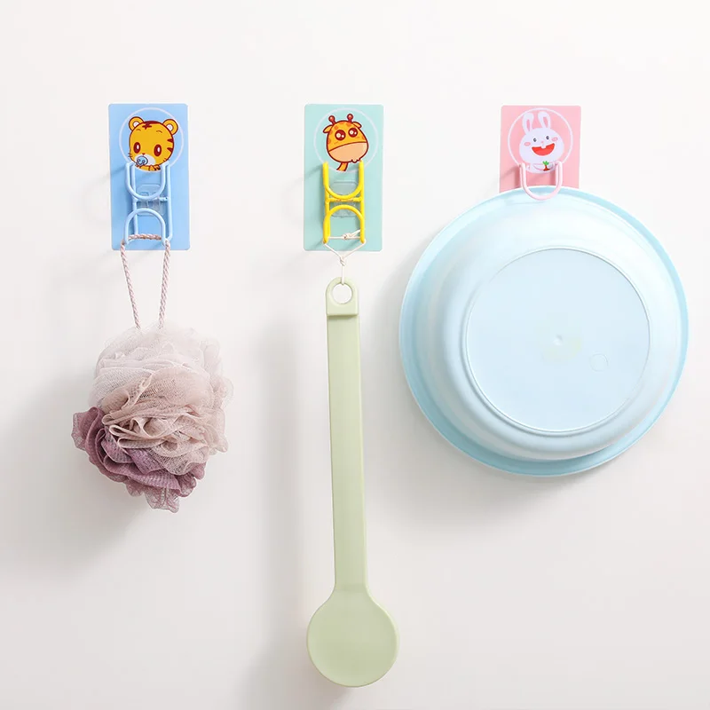 No-punch basin Hook cartoon Open Toilet basin Stand Storage Rack Bathroom towel hanging rack Removable storage rack