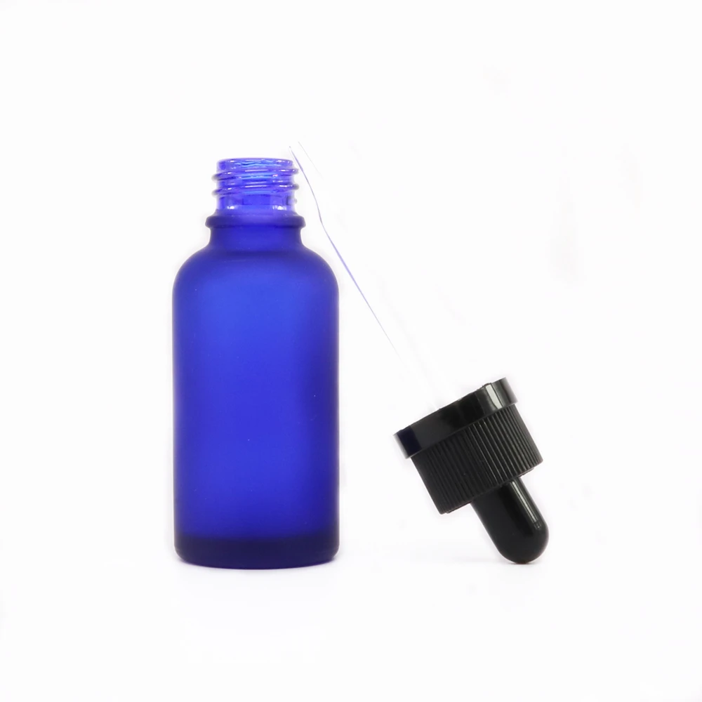 
Wholesale OEM 30ml glass frosted cobalt blue bottle for essential oil 