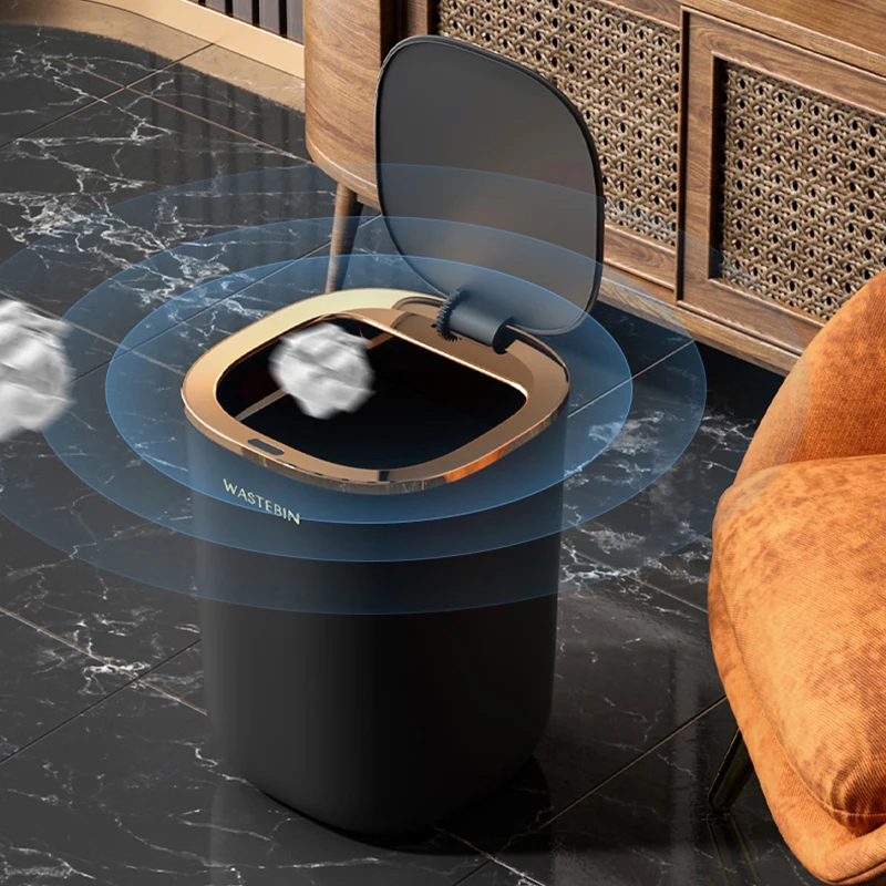 new designer inteligente sensor automatic dustbin rubish nordic smart kitchen rubbish dust plastic garbage trash can waste bins