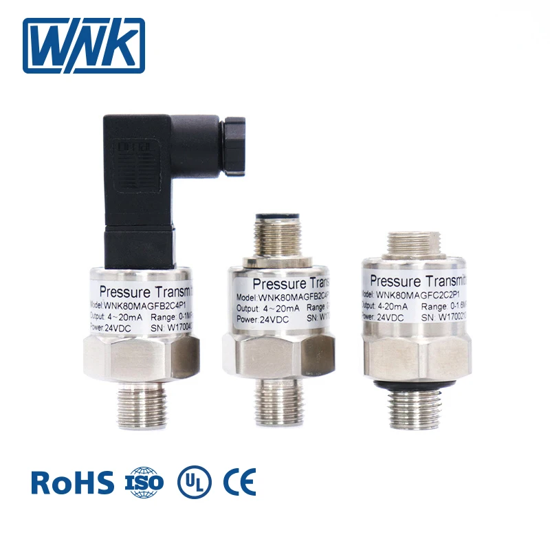 WNK 4-20mA 1-5V 0-60bar Vacuum Absolute Pressure Sensor For Water Air Gas