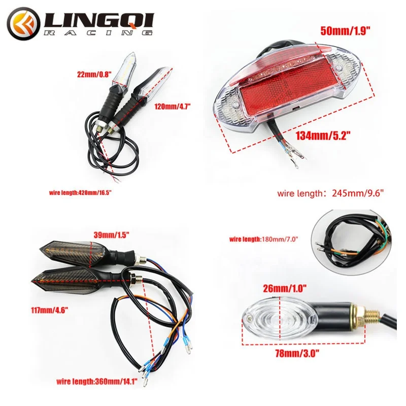 Motorcycle Individual Rear Stop Reflector License Light Taillight Turn Signal Lamps For Pit Dirt Bike