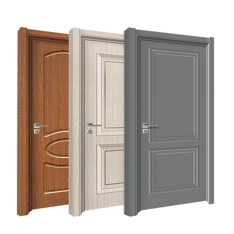 Indoor and outdoor wooden single door custom made simple beautiful mdf door