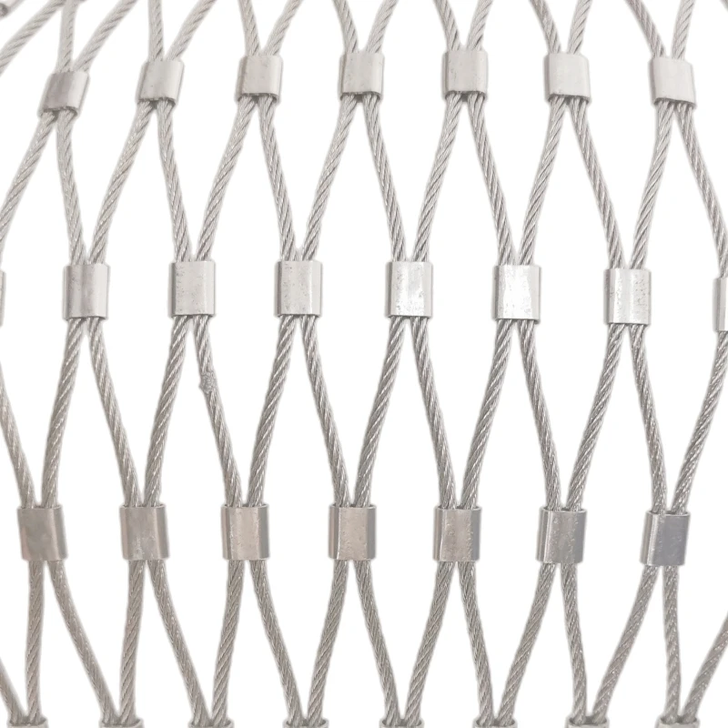 Custom Ferrule Type SS304 SS316 Wire Mesh Flexible Stainless Steel Wire Rope Mesh Safety Net For AVIARIO