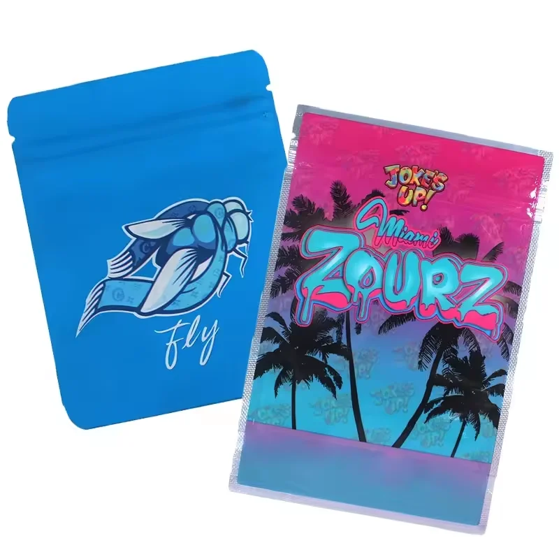 Custom Tobacco packaging Humidifier Plastic Pouches humidified cigar humidor bags for 4-5 Cigars with Hygrometer & Divider