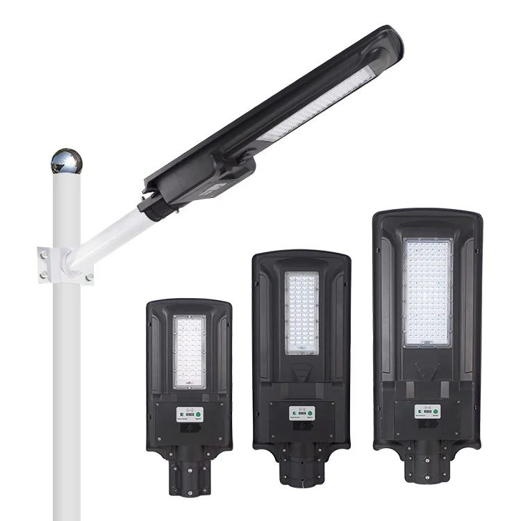 BIHUI датчик движения алюминий 60w 120w 150w Smd все в одном Интегрированный Светодиодный Солнечный уличный фонарь цены