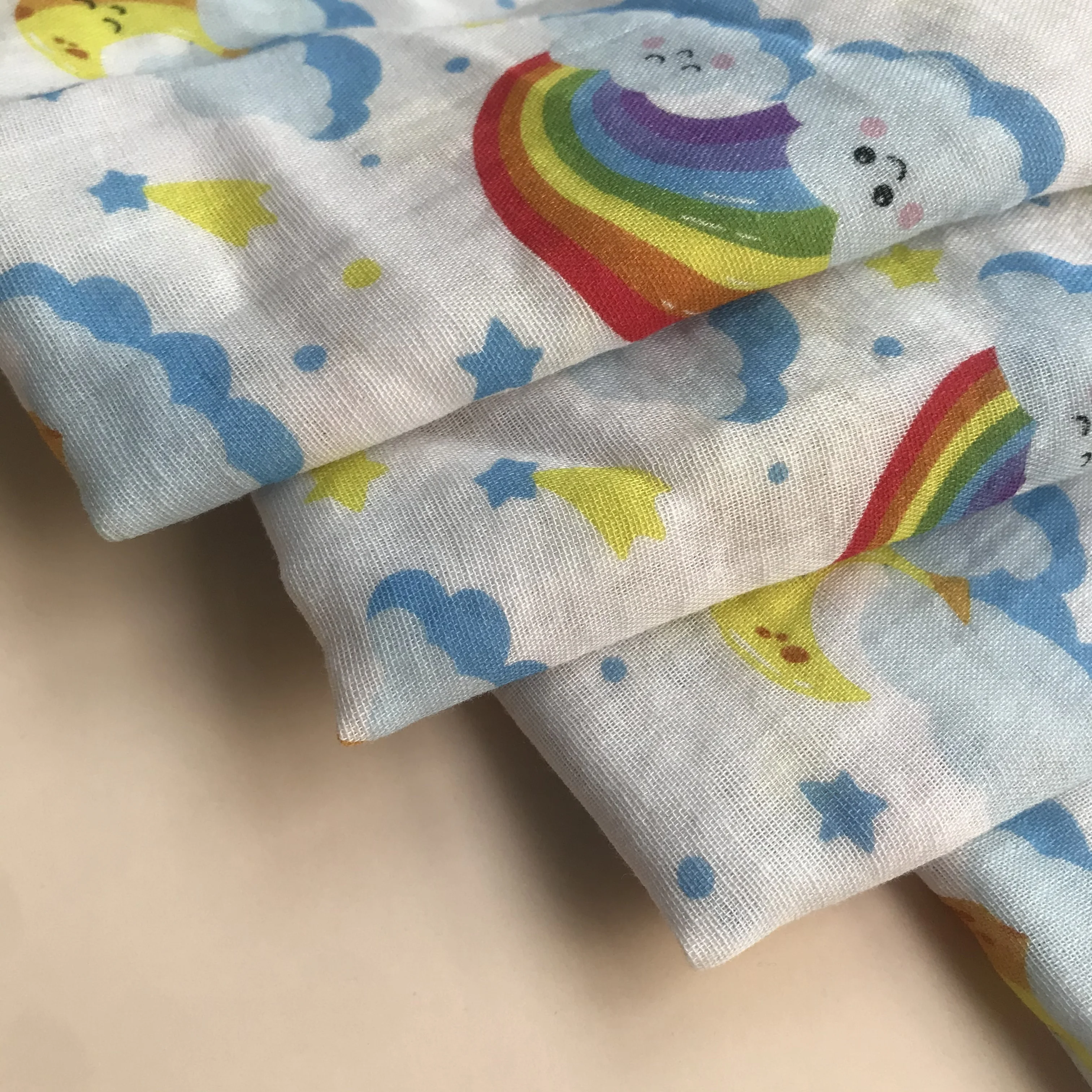 NO MOQ OEKO-TEX Fabric Digital Printed Custom 110G  Double Gauze Fabric Baby Muslin