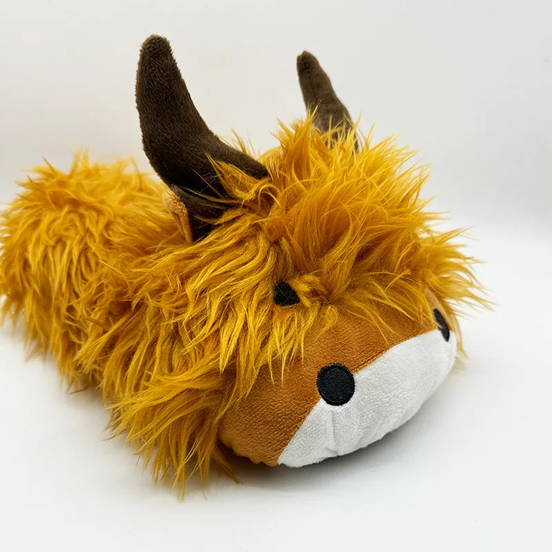 Winter Highland Cow Slippers New Arrivals Cute Yak Plush Animal Shoes Warm Plush Sandals Kawaii Massage animal plush slippers