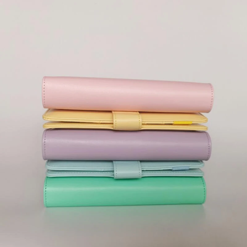 Dreamtop DTF275-1 wholesale 6 rings binder journal travel planner girls pink macaron leather notebook in A5 A6 size