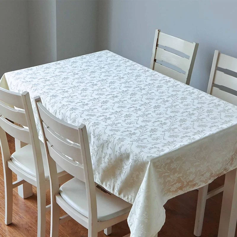 Promotional Rectangular Custom Jacquard Table Cloth Polyester Fabric Table cloth