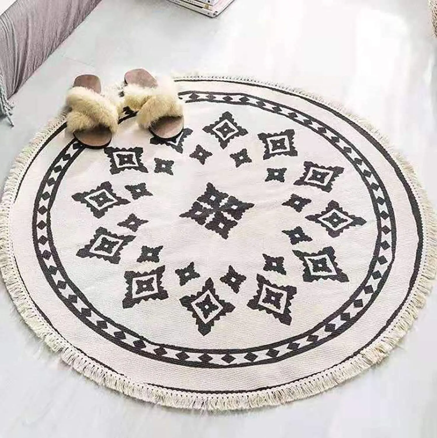 Designer Wholesale Custom  Carpets Washable Cotton Rugs Bedroom Bathroom Floor Mat Weave Area Rug