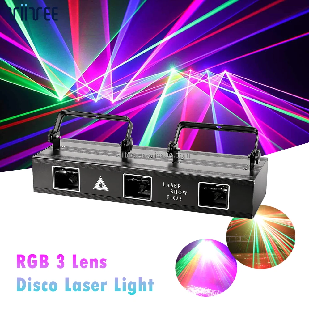 TIITEE завод Dj Disco Club KTV Party Лазерное сценическое освещение 3 глаза шаговый двигатель Lazer Show головы RGB красочное лазерное световое шоу