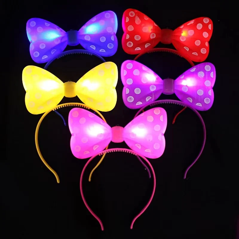 Wholesale Light Up Bow Knot Headband Glow Hairbands LED Headband for Xmas Party Event Supplies Party Favors