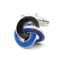Wholesale New Arrival Blue Love Knot Premium Cuff links Custom Mens Unique Business Suit Shirt Wedding Tuxedo Trendy Cufflinks