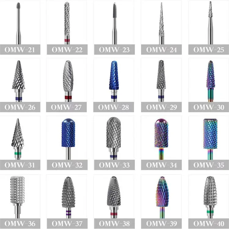 2024 New Product High Quality Stainless Steel Nail Drill Bits 5 Design Options Nail Polish Head
